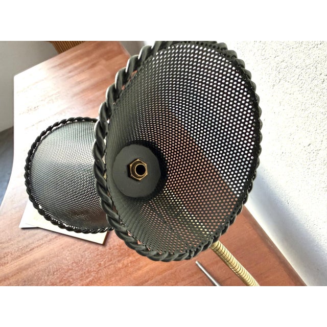 Diabolo Desk Lamp in Perforated Sheet Metal and Brass by Matégot, 1950s For Sale - Image 6 of 16