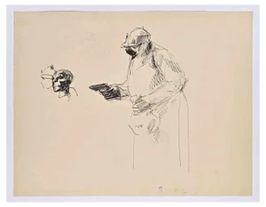 Hermann Paul, Figures, Original Drawing, Early 20th-Century