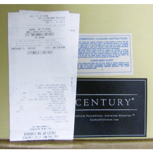 Pair of Century Furniture Velvet Upholstered Nail Head Lounge Chairs and Pillows For Sale - Image 17 of 18