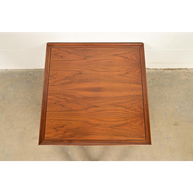Kipp Stewart for Drexel Declaration Mid-Century Modern Walnut and Cane Two-Tier Coffee Table, 1961 For Sale In South Bend - Image 6 of 9