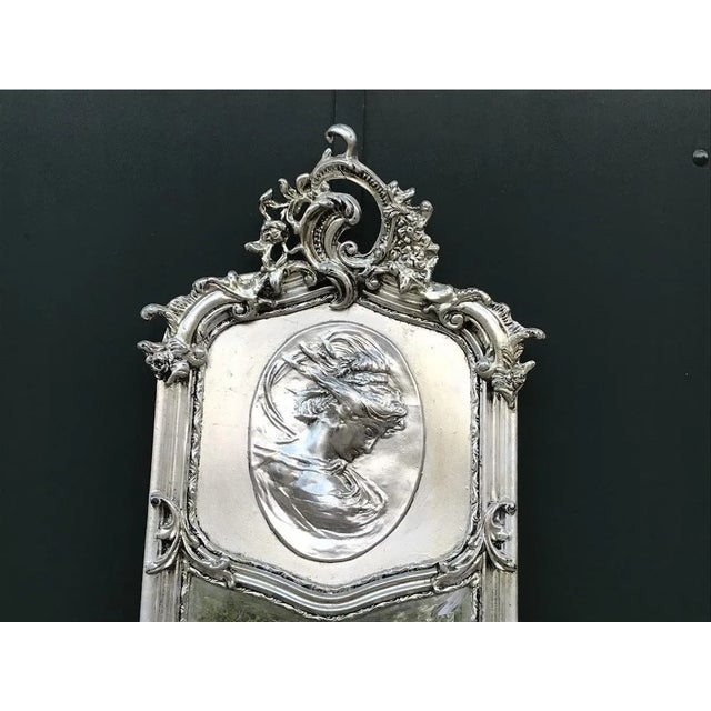 Mid-20th Century Italian Baroque Silver Beech Rococo Floor Mirrors-Pair For Sale - Image 10 of 17