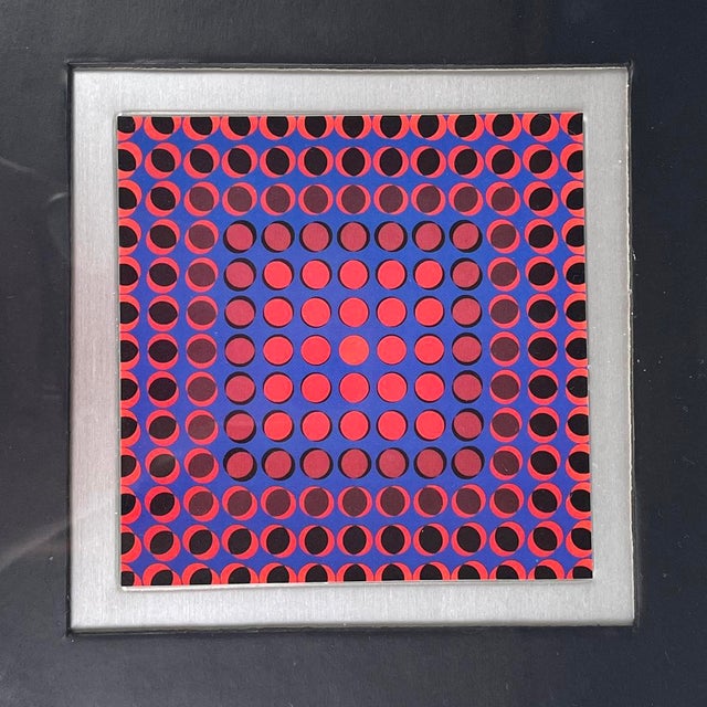 Victor Vasarely, Hungarian Modern Op Art Composition, 1970s, Framed For Sale - Image 6 of 13