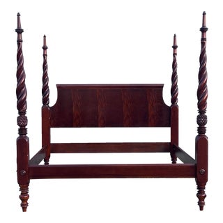 Hickory Chair Mahogany Planters Four Poster Bed - King Size For Sale