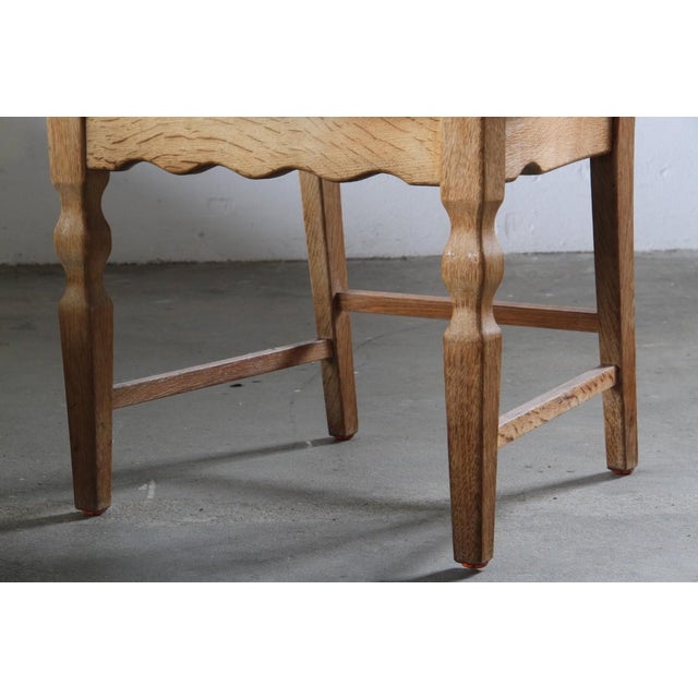 Wood Vintage Danish Highback Razorblade Chairs in Light Oak by Kjærnulf, 1960s, Set of 6 For Sale - Image 7 of 18
