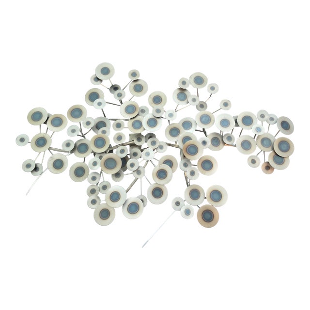 Rizzo Wall Sculpture, Burnt Iron Finish, Freeform Discs, 35.5" X 24" For Sale