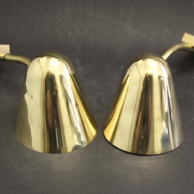 Mid-Century Adjustable Wall Lamps in Brass by Jacques Biny for Luminalité, 1950s, Set of 2 For Sale - Image 6 of 18