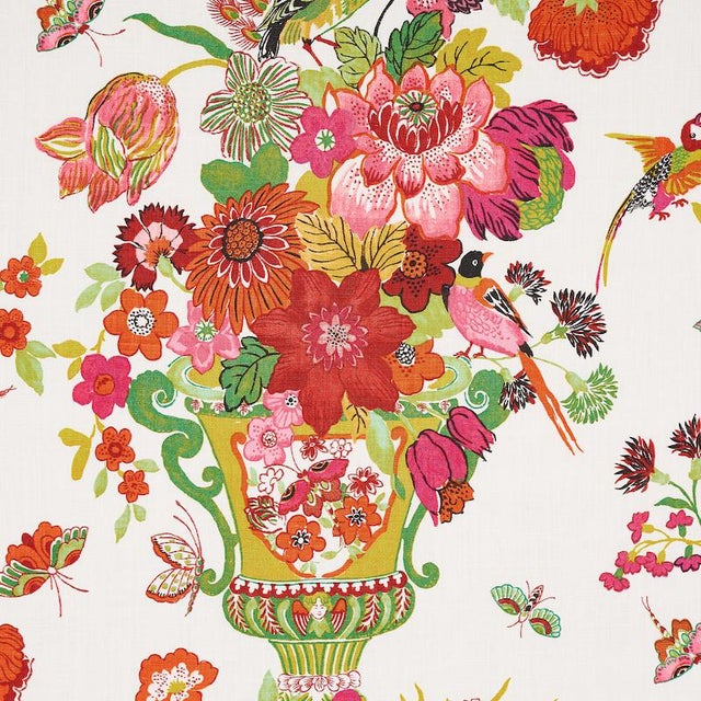 Schumacher Lansdale Bouquet Fabric in Summer For Sale