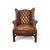 Set of Vintage English Chesterfield Leather Wingback Chair with Ottoman, 1990s For Sale - Image 6 of 9