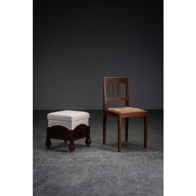 Antique Upholstered Ottoman, 1920s For Sale - Image 9 of 11