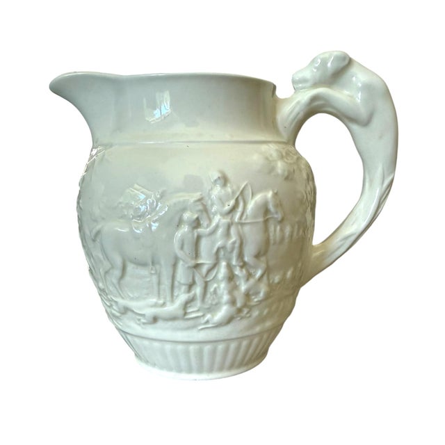 English 1950s Wedgwood Queensware Fox Hunt Cream Pitcher For Sale - Image 3 of 10