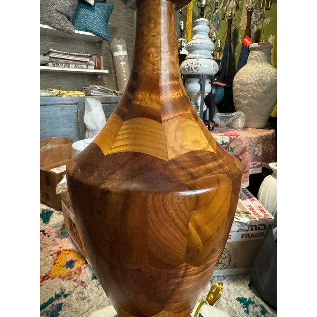 1980s Wooden Lamp For Sale In New York - Image 6 of 10