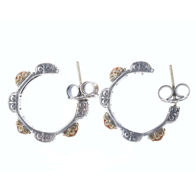 Metal Konstantino 18k/Sterling Clio Collection Citron hoop earrings For Sale - Image 7 of 11
