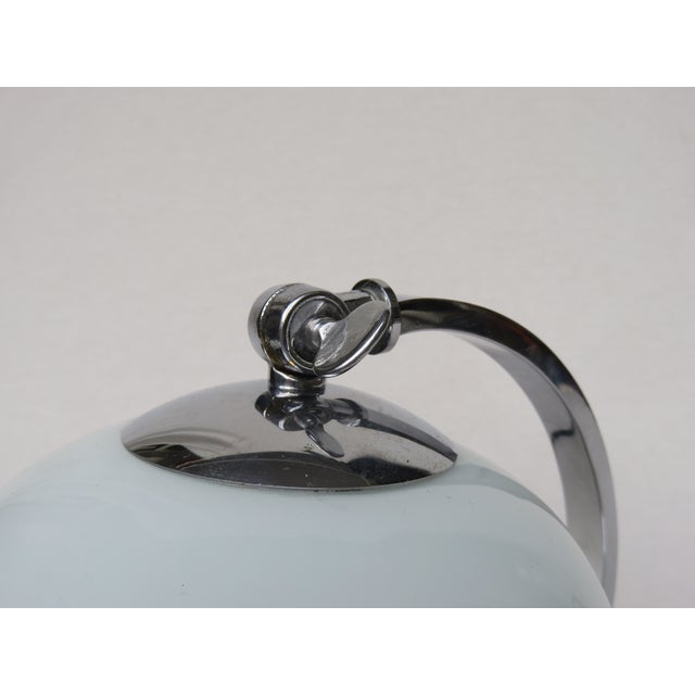 1930s Small Vintage Art Deco Chrome-Plated Table Lamp with a White Glass Diffuser For Sale - Image 5 of 14