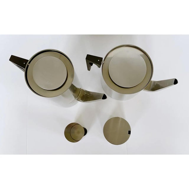 Arne Jacobsen Arne Jacobsen Cylinda Line for Stelton Stainless Steel Danish Coffee and Tea Set For Sale - Image 4 of 7