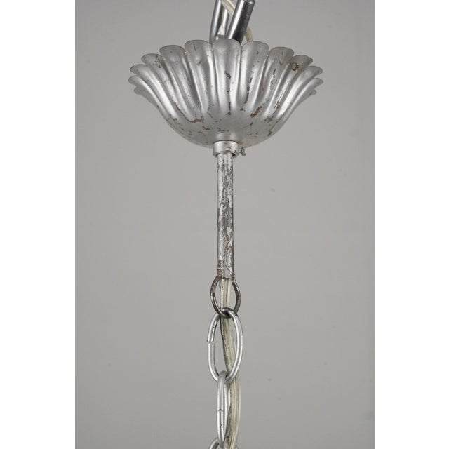 Vintage Bohemian Wood Beads Brushed Steel Chandelier For Sale - Image 13 of 16