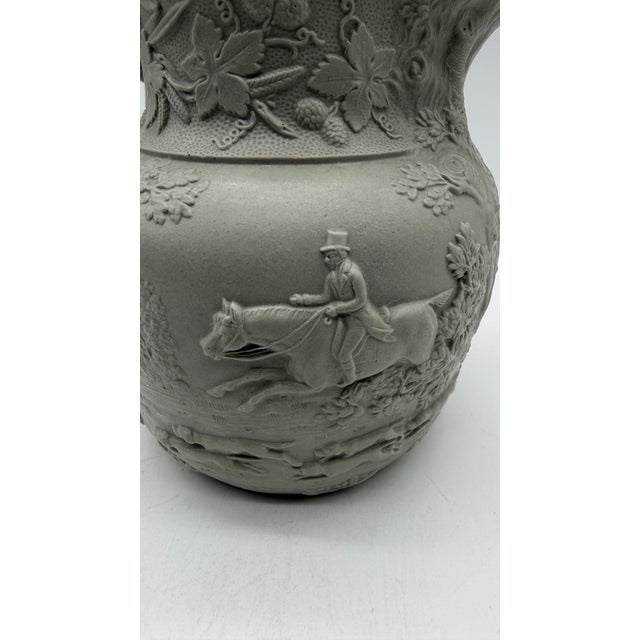 A Very Fine Antique English Victorian Grey Salt Glazed Stoneware Jug, by Mintons, Circa 1850's For Sale - Image 11 of 15