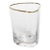 Aperitivo Triangular Double Old Fashioned Glass, Clear w/ Gold Rim, Set of 4 For Sale