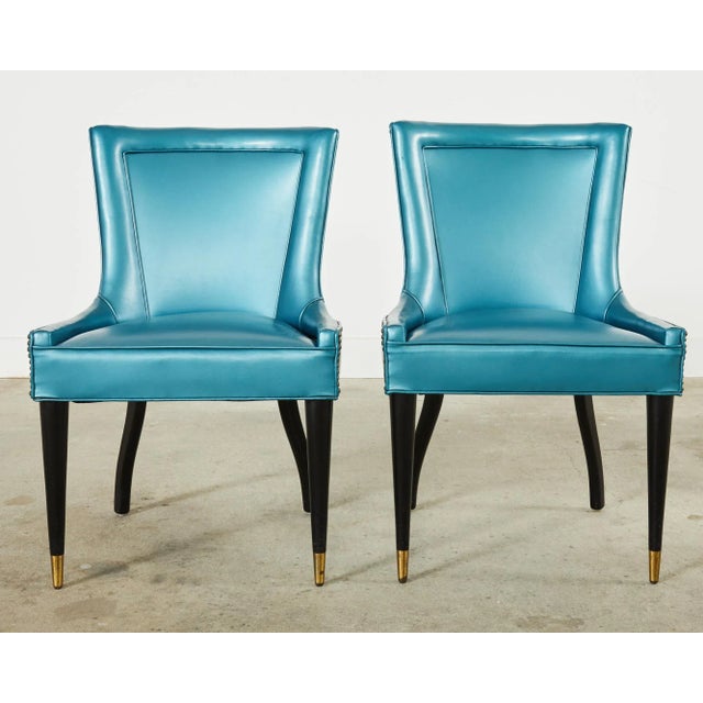 Mid 20th Century Set of Four Midcentury Space Age Style Italian Dining Chairs For Sale - Image 5 of 12