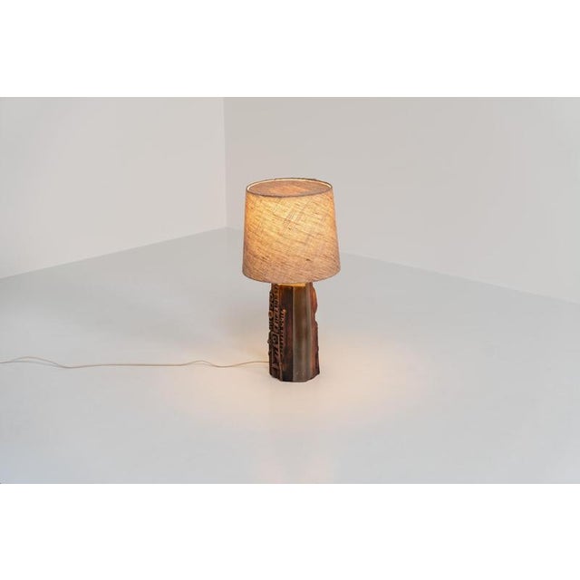 Sculptural “Kennegie” ceramic lamp by Peter Ellery for Tremaen (UK, 1960s). This lamp offers a refined blend of beautiful...