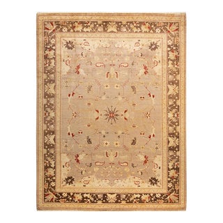 Eclectic, One-of-a-Kind Hand-Knotted Area Rug in Beige, 9' 2" x 12' 0" For Sale