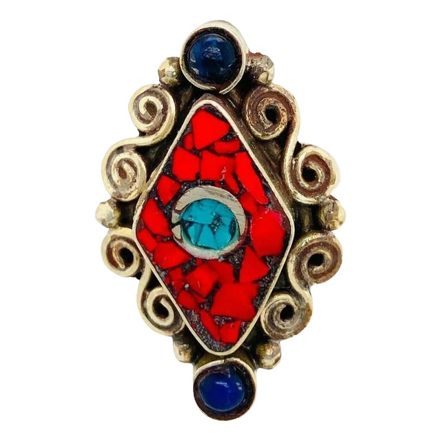 1950's Vintage Tribal Sterling Silver Moroccan Ring For Sale