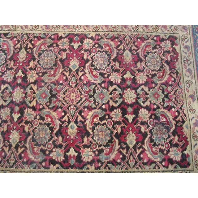 1900s Brown Medallion Antique Indian Agra Rug 5'0" X 8'7" Handknotted Wool Carpet For Sale - Image 4 of 4