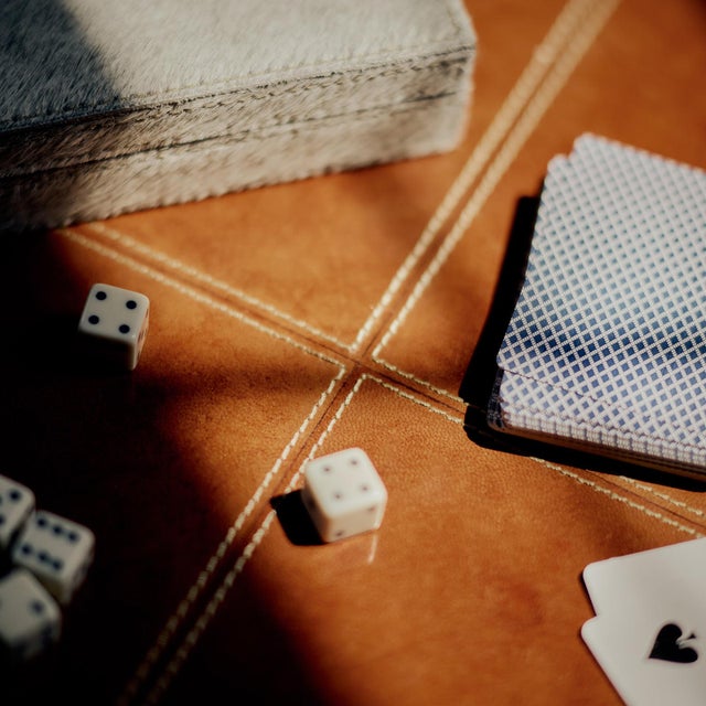 Contemporary Andres Hair on Hide Playing Card Set, Grey For Sale - Image 3 of 6
