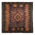 Antique Persian Qashqai Tribal Sofreh Kilim Rug, Handwoven Wool, Geometric Pattern, Brown, 4x4 For Sale