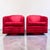 Red Suede Swivel Club Chairs - a Pair For Sale In Miami - Image 6 of 9