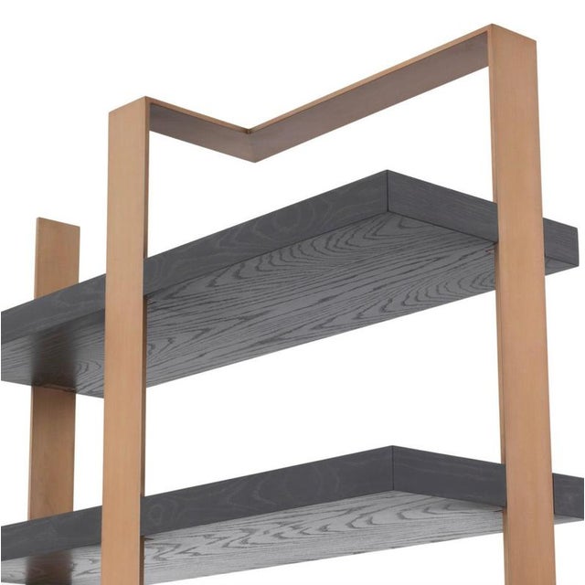 2000 - 2009 Cabinet in Charcoal Grey Oak Veneer and Brushed Brass Finish For Sale - Image 5 of 7