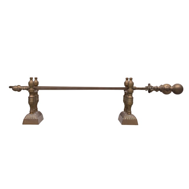 Very nice 4 piece Antique Brass Fire place tools. large strong weight brass set ideal for large fireplace Good condition