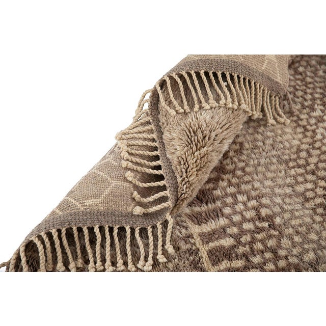 Layered Trellis Hand-Knotted Moroccan Wool Rug | 13'3" X 10'4" | One of a Kind For Sale - Image 6 of 8