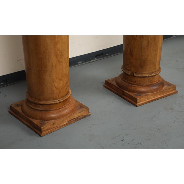 Wood Pair of Tall Fluted Decorative Wood Columns, C. 1930 For Sale - Image 7 of 13