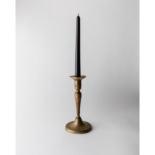This vintage early 19th century brass candleholder features a classic, well-proportioned form enriched with fine detailed...