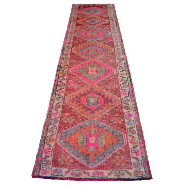 Turkish Runner Rug. Hand-Knotted Tribal Halway Rug - 2′9″ × 10′7″ For Sale - Image 6 of 11