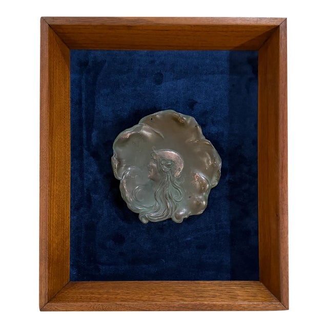 Art Deco Fair Maiden Copper Plate Signed April 4 1906 For Sale