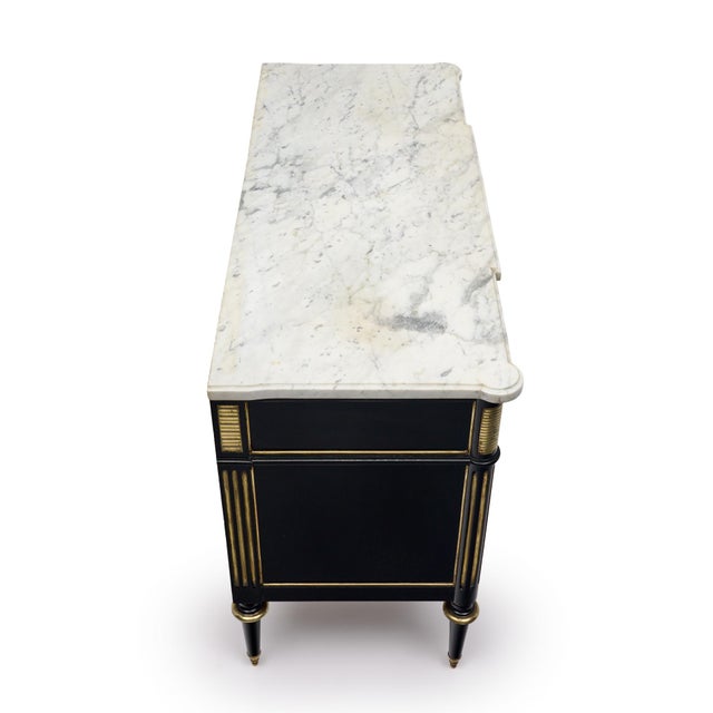 Black French Louis XVI Chest of Drawers For Sale - Image 8 of 9