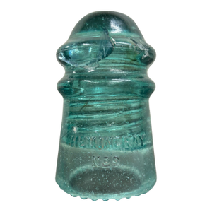 Vintage Hemingray 9 Aqua or Teal Glass Insulator