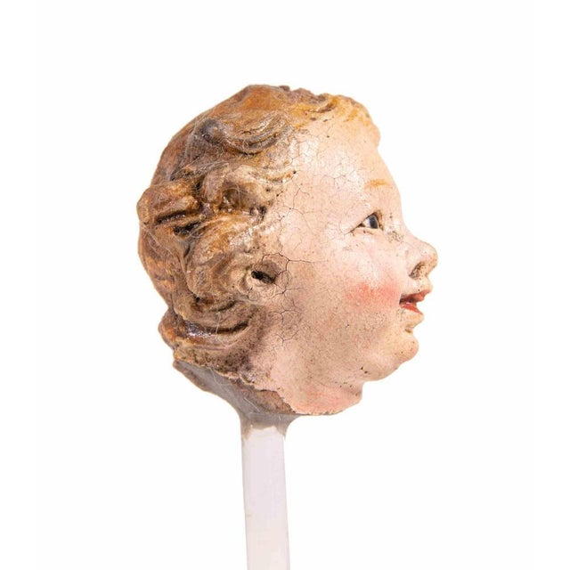 Polychrome Ceramic Head of Child Sculpture, Italy, 18th Century For Sale - Image 4 of 6