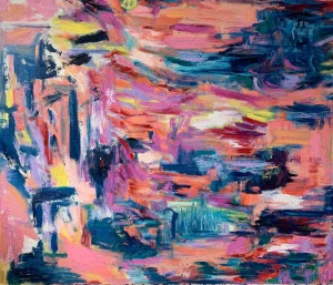 "What You Seek" Large Format Contemporary Abstract Mixed Media Painting by Monica Shulman