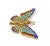 Contemporary Multi-Color Enamel Plique-a-Jour Movable Butterfly 18k Gold Pin Brooch For Sale - Image 3 of 5