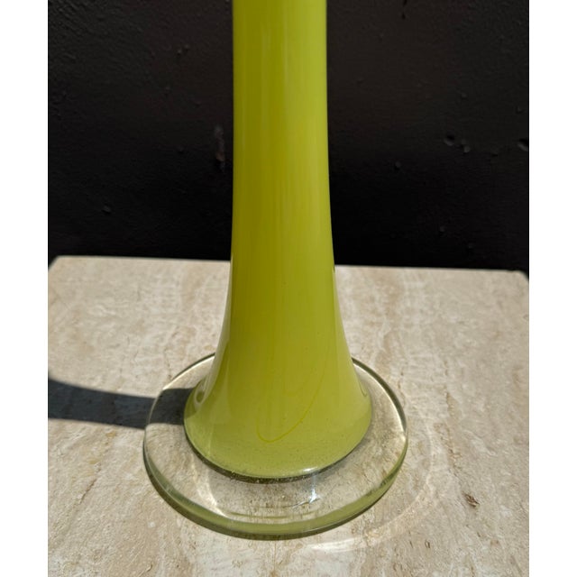 1980s Makora Krosno Hand Blown Glass Vase For Sale - Image 5 of 5