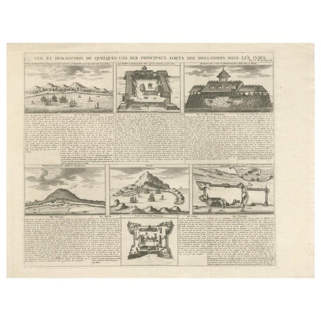 Antique Dutch East Indies Forts Engraving from Voc Batavia, 1719 For Sale - Image 9 of 9