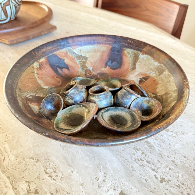 Mid Century 1960s Axella Denmark Large Modernist Shallow Sculptural Bowl For Sale - Image 10 of 12