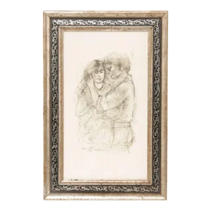 Mid 20th Century Edna Hibel Young Couple Custom Framed Print