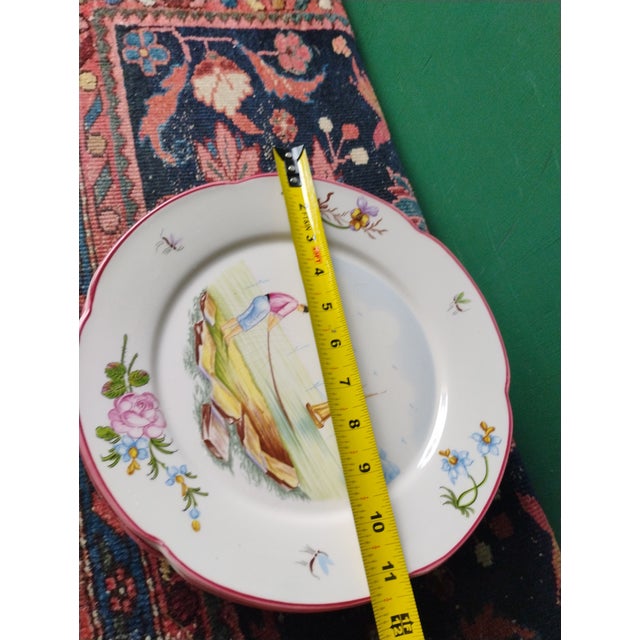 1980s Hand Painted c.e. Corey Portugal Dinner Plates - Set of 12 For Sale - Image 11 of 11