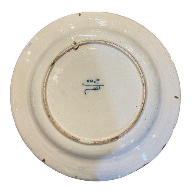 Delft “Peacock” Plate, Circa 1750’s For Sale - Image 6 of 6
