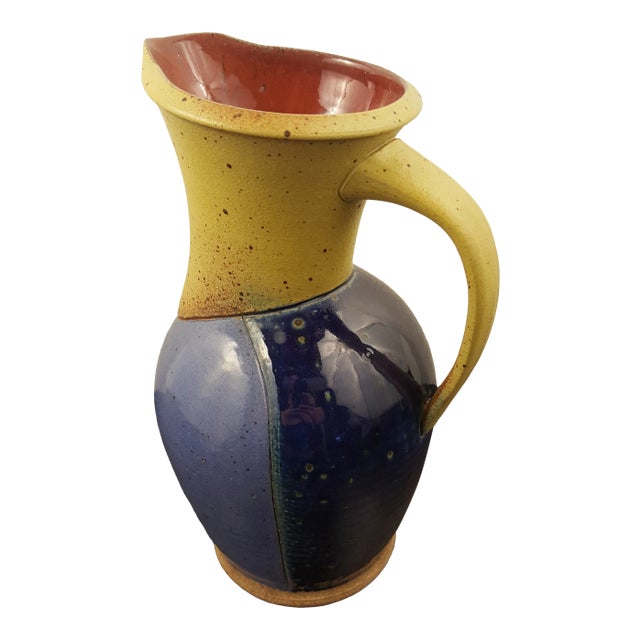 L. G. Barnes Abstract Bird of Paradise Pottery Pitcher For Sale