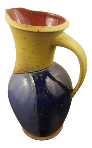 L. G. Barnes Abstract Bird of Paradise Pottery Pitcher