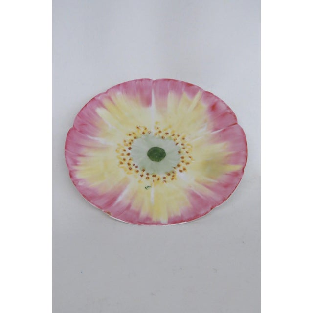 Carl Knoll Yellow and Pink Flower Small Plate Karlsbad Austria Porcelain 4807b For Sale - Image 14 of 14